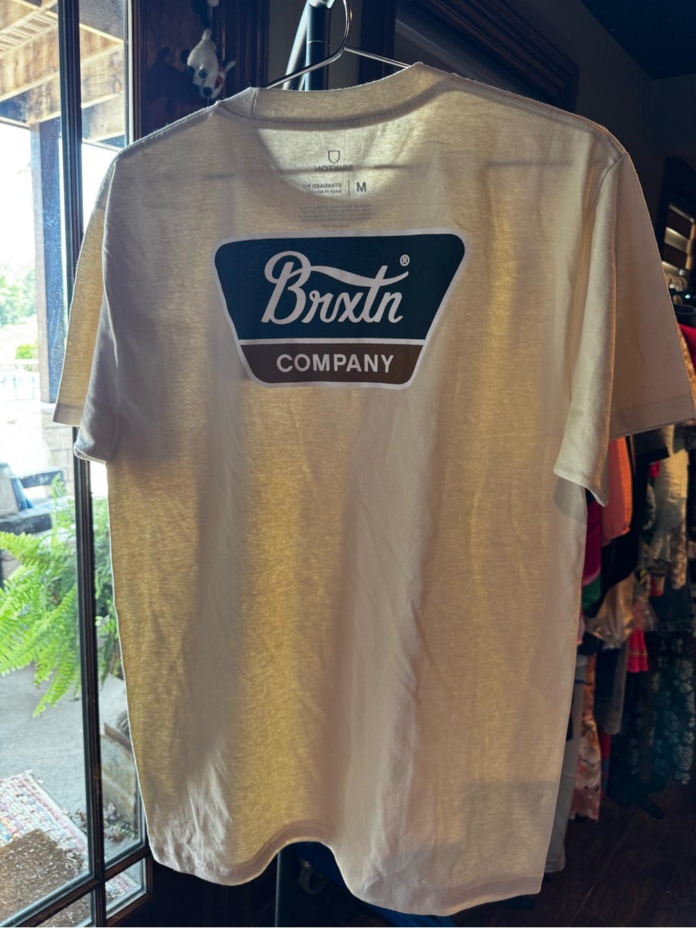 NWOT Brixton Linwood Short Sleeve T Shirt Cream Graphic Size Medium